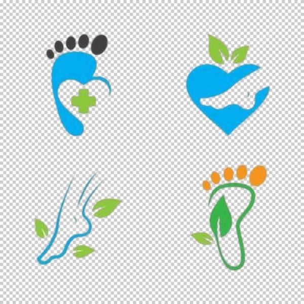 Mẫu logo dấu chân vector phong cách tối giản