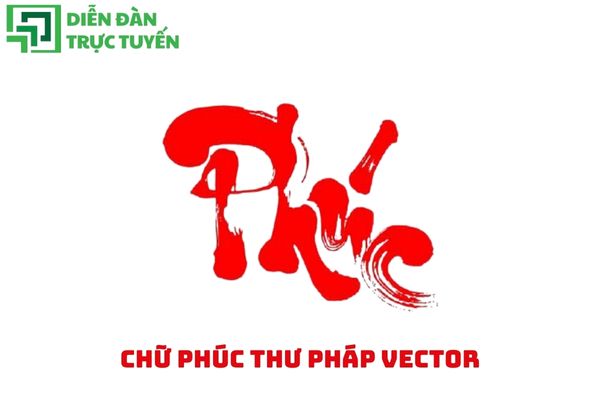 Chữ Phúc thư pháp vector đẹp cho thiết kế Tết