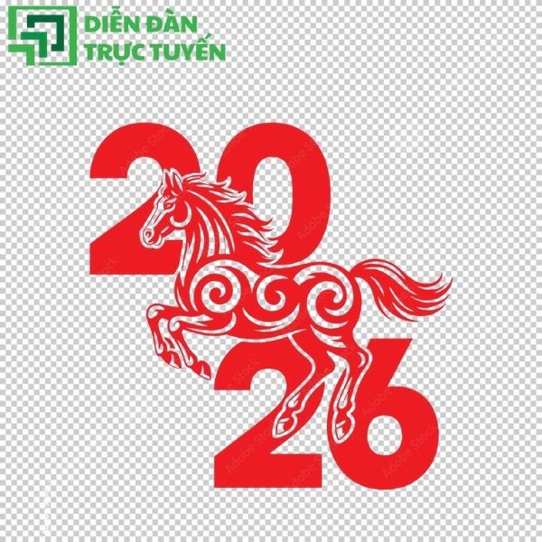 Con ngựa vector cho mùa Tết Bính Ngọ 2026