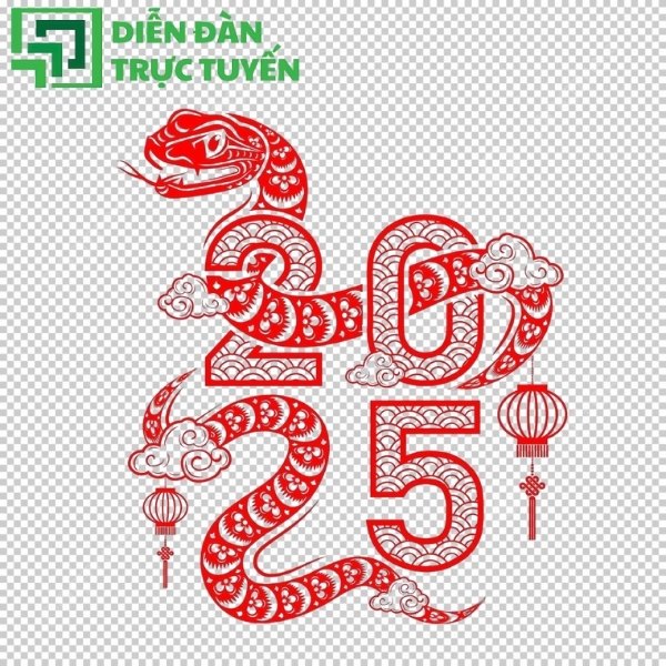 Mẫu con rắn tết 2025 file PNG, AI, EPS