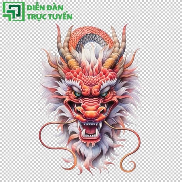 Hình đầu rồng vector mạnh mẽ – file AI, EPS tải về ngay