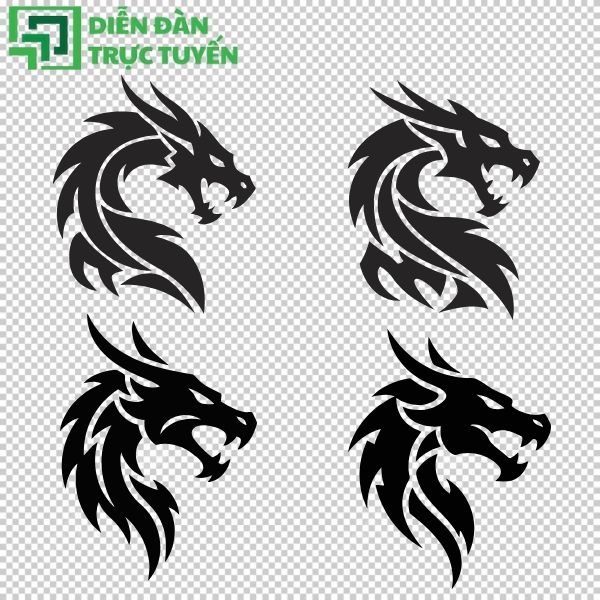Logo đầu rồng vector mạnh mẽ và ấn tượng