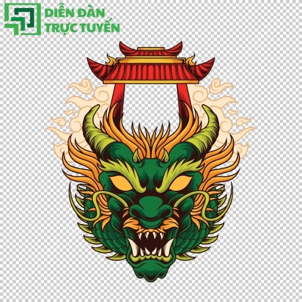 Mẫu đầu rồng xanh vector sang trọng