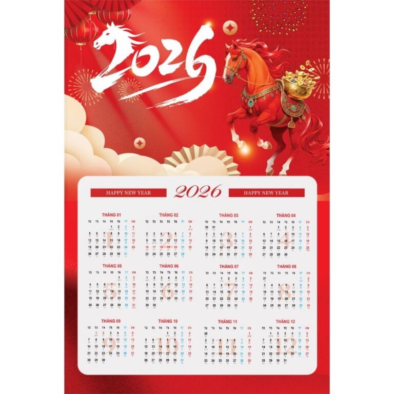 Mẫu Bộ Số Lịch Âm Dương Xuân Bính Ngọ