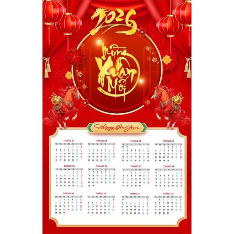 Mẫu Lịch Âm Dương Năm Bính Ngọ 2026