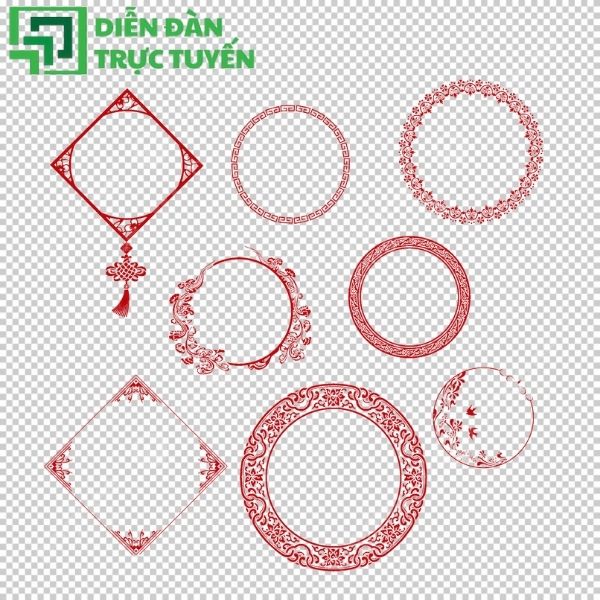 Hoa văn Tết vector sắc nét, chuẩn thiết kế mùa lễ