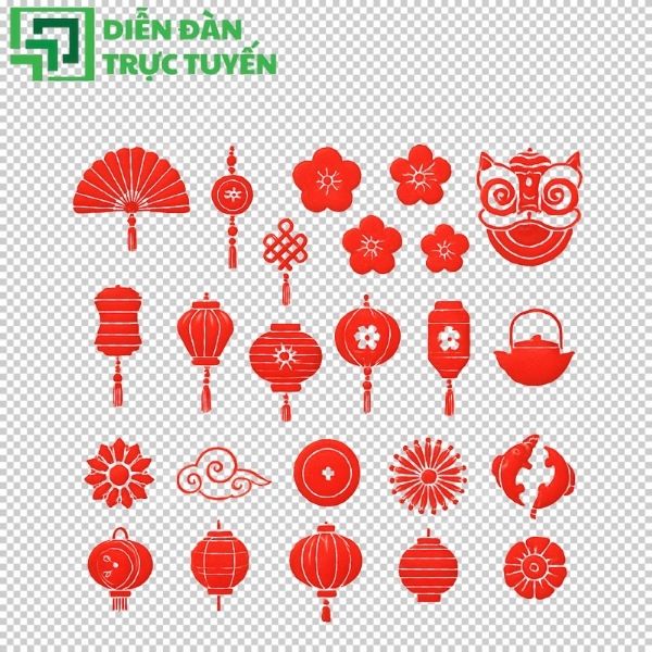 Tải ngay hoa văn Tết vector đẹp, miễn phí