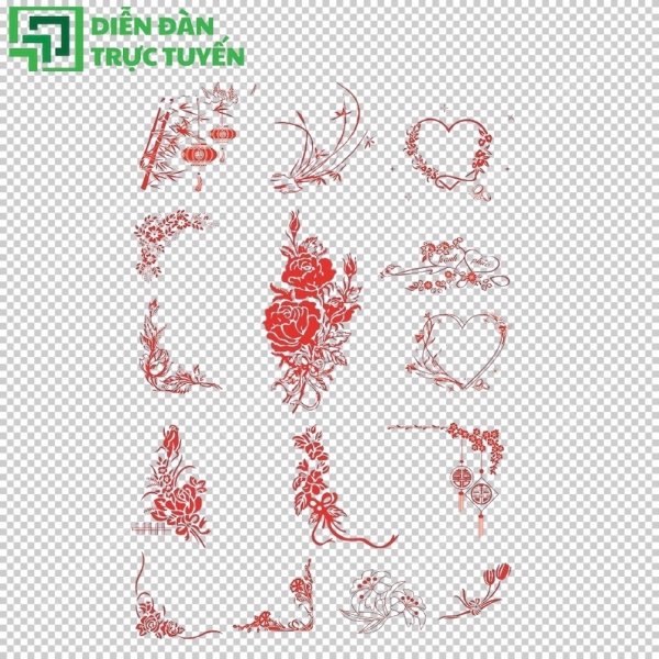 Hoa văn vector thiệp cưới mới nhất, mang hơi thở nghệ thuật hiện đại