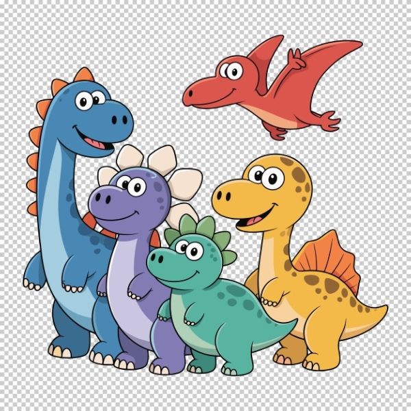 Hình khủng long hoạt hình dạng vector