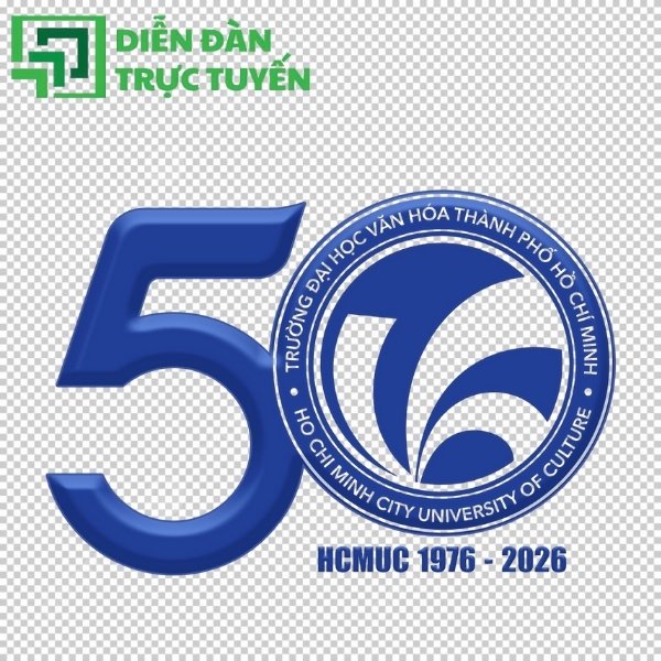 Logo kỷ niệm 50 năm Đại học Văn hóa TP.HCM