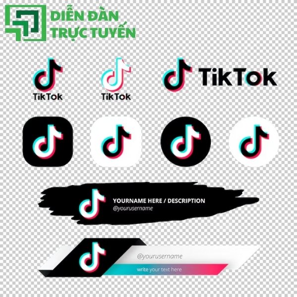 Vector logo TikTok với hiệu ứng neon