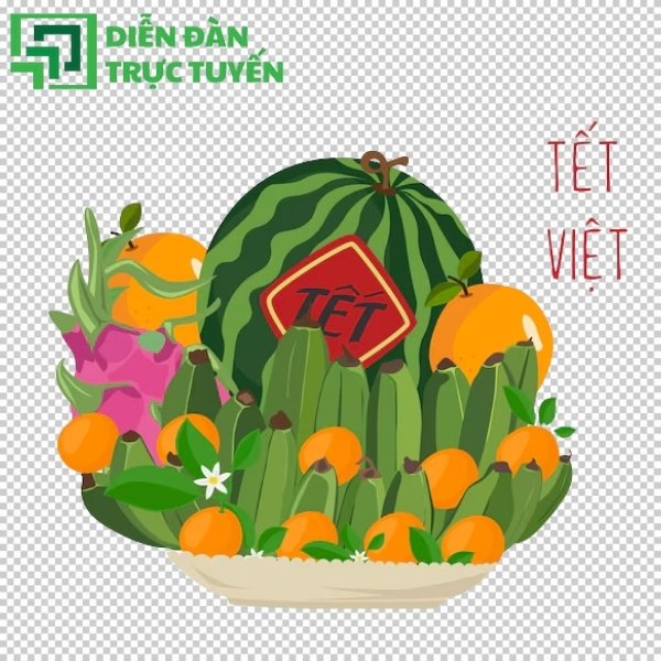 Vector mâm ngũ quả AI editable