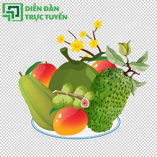 Mâm ngũ quả vector tách nền
