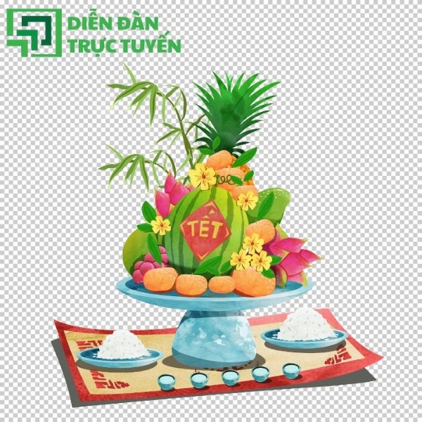 Vector mâm ngũ quả chuẩn định dạng