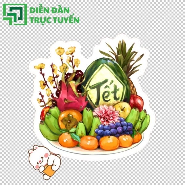 Vector mâm ngũ quả – gợi nhớ phong tục Tết cổ truyền đậm bản sắc Việt