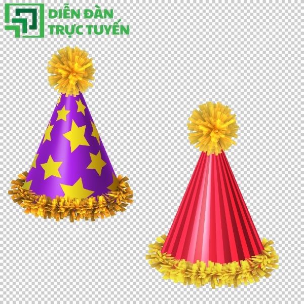 Vector mũ sinh nhật đơn giản, phù hợp mọi concept