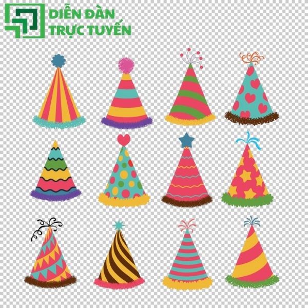 Tải ngay mũ sinh nhật vector miễn phí, chỉnh sửa thoải mái