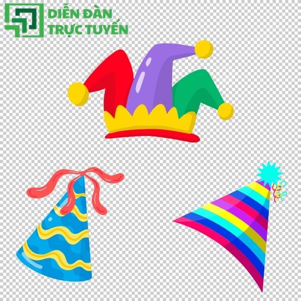 Vector mũ sinh nhật dành cho thiết kế sự kiện trẻ em