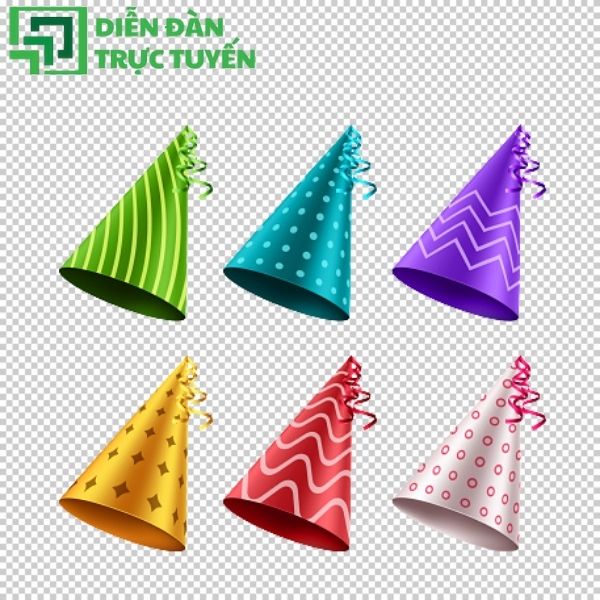 File mũ sinh nhật vector EPS – hỗ trợ in ấn chất lượng cao