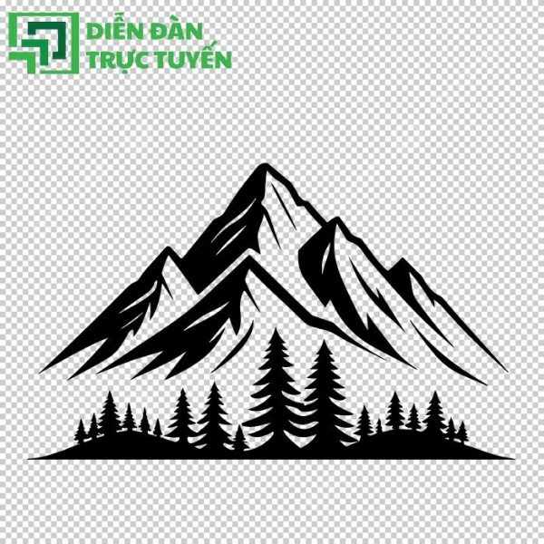 Hình vector ngọn núi phong cách tối giản