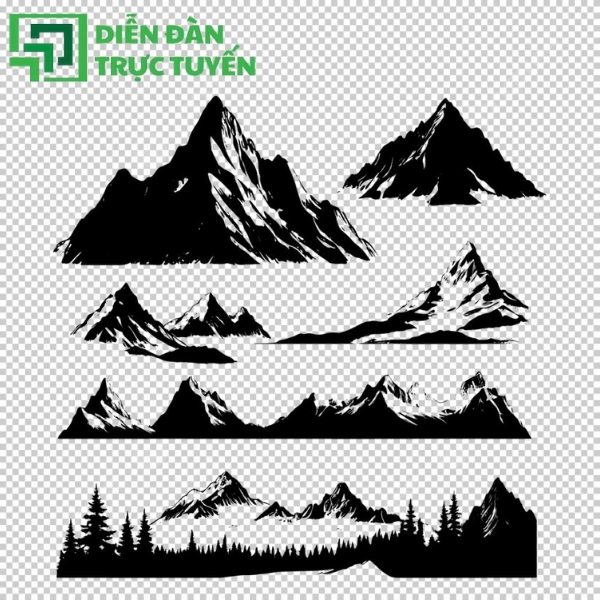 Biểu tượng núi vector mang cảm hứng khám phá