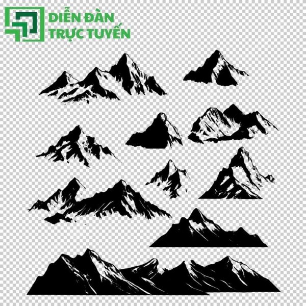 Hình núi vector chuẩn nét, dễ tùy chỉnh