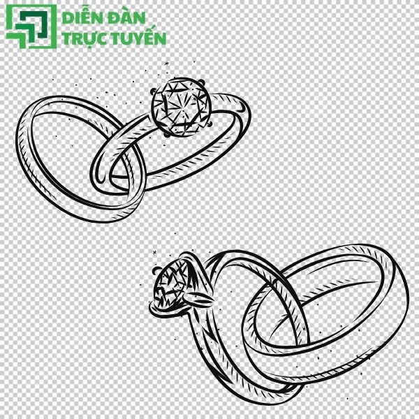 Vector nhẫn cưới AI editable