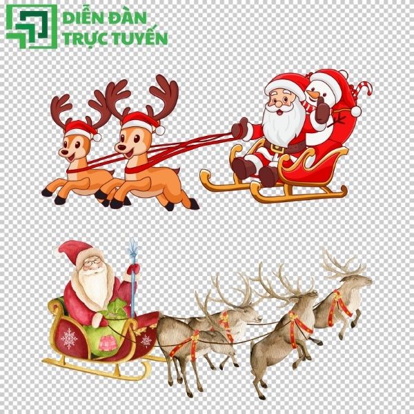 Mẫu ông già Noel cưỡi tuần lộc vector đẹp dành cho dân design