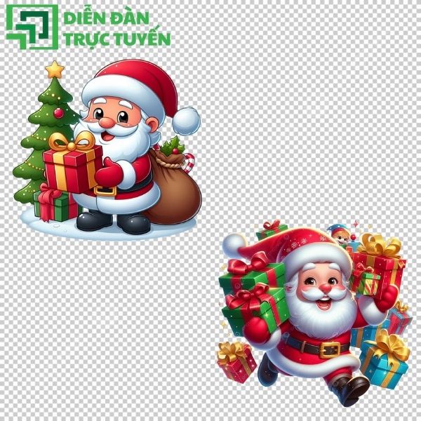 Mẫu ông già Noel vector hoạt hình – sinh động và vui nhộn