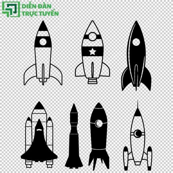 Tên lửa vector đen trắng – đơn giản mà đẹp
