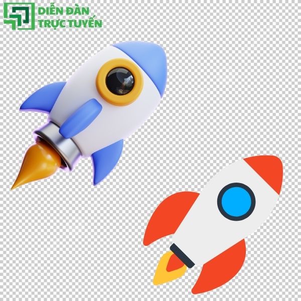 Mẫu tên lửa hoạt hình vector cực cute