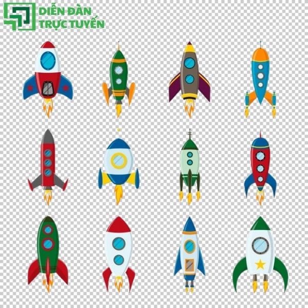 Icon tên lửa vector mini – dễ dùng