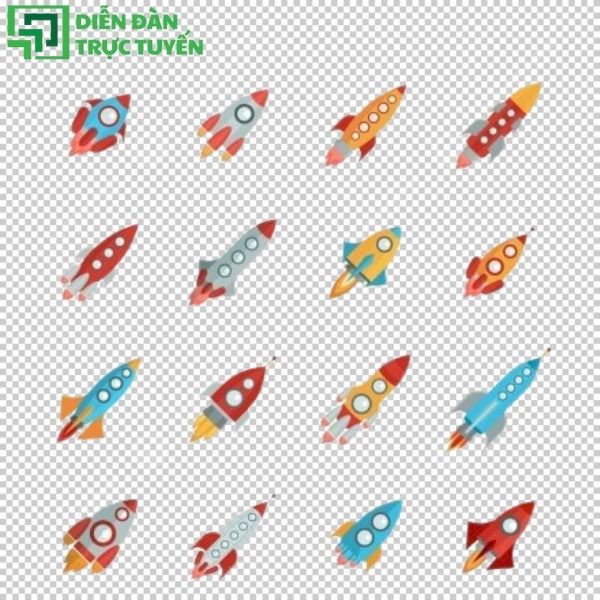 Tên lửa cartoon vector – phong cách vui nhộn