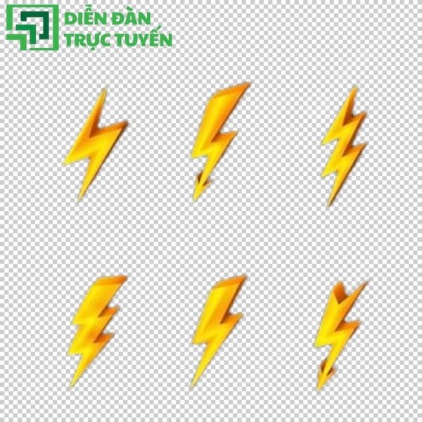 Mẫu tia sét PNG tách nền