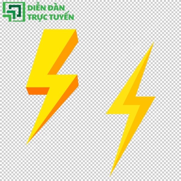 Tia sét vector AI zig-zag mảnh