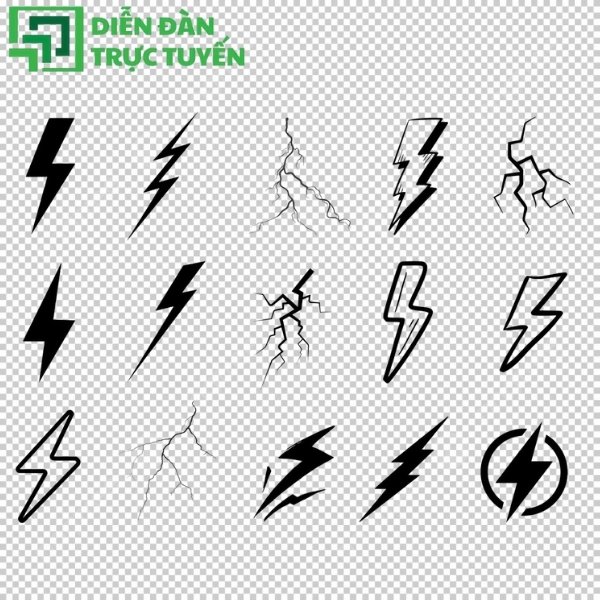 Mẫu vector tia sét trắng đen