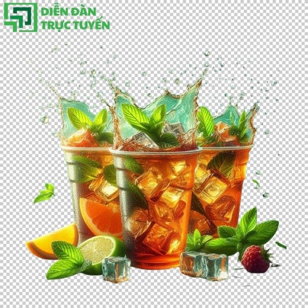 Trà chanh vector EPS 3D