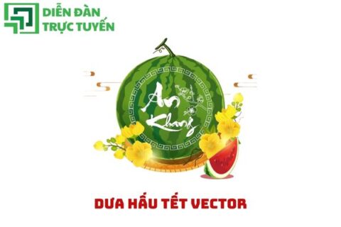 Dưa hấu Tết vector siêu nét