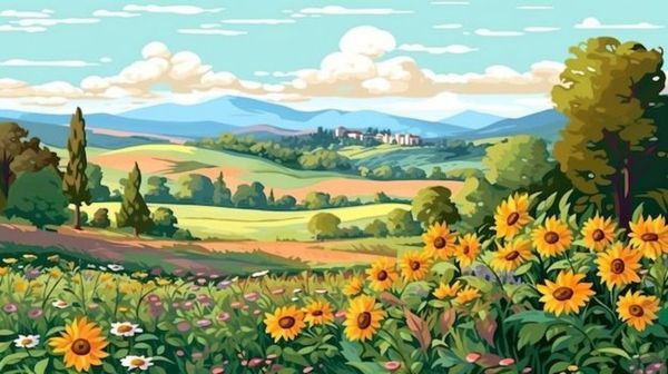 Nền hoa hướng dương vector – biểu tượng của lạc quan và tích cực