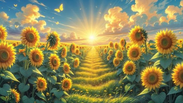 Bộ nền hoa hướng dương vector rực nắng, chuẩn đồ họa