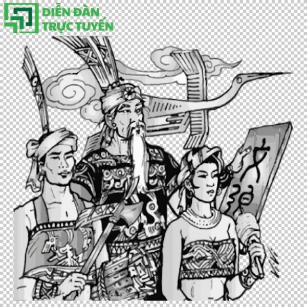 Hình minh họa Vua Hùng vector mang đậm nét văn hóa Việt