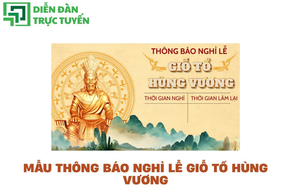 Mẫu thông báo nghỉ lễ giỗ tổ hùng vương