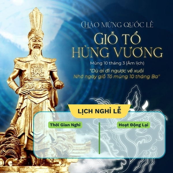 Tải mẫu Thông báo nghỉ lễ Giỗ Tổ Hùng Vương miễn phí