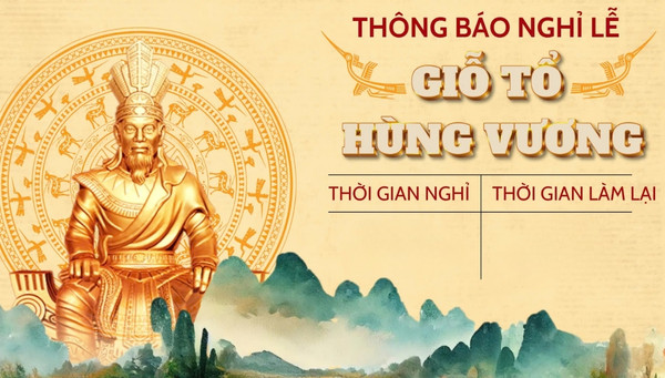 Tải ngay mẫu Thông báo nghỉ lễ Giỗ Tổ Hùng Vương đẹp, file AI, CDR, PSD đầy đủ