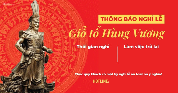 FIle thông báo nghỉ lễ giỗ tổ hùng vương vector