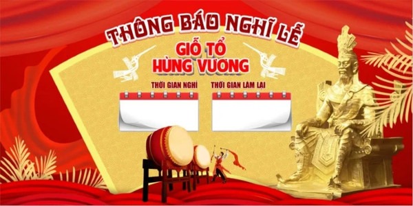 Mẫu thông báo nghỉ lễ giỗ tổ hùng vương 2026