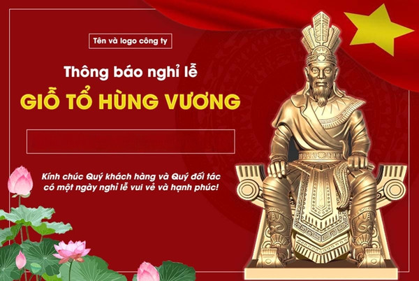 Download miễn phí mẫu Thông báo nghỉ lễ Giỗ Tổ Hùng Vương vector