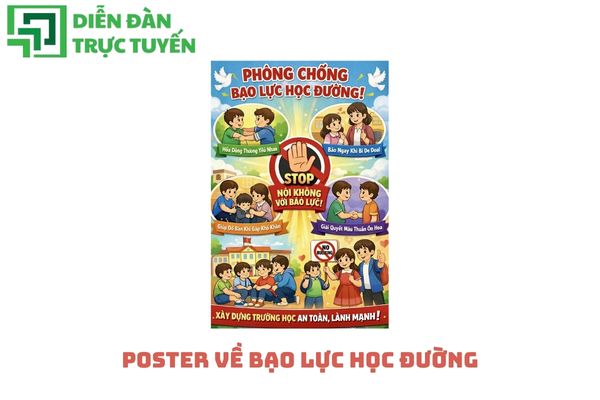 Poster về bạo lực học đường vector