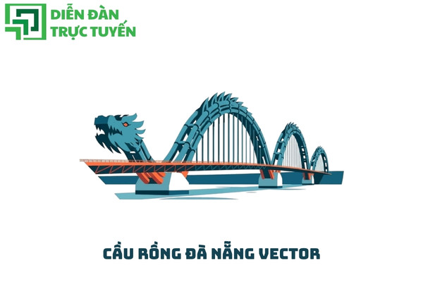 Cầu rồng đà nẵng vector