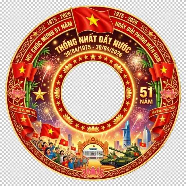 Bộ khung avatar 30/4 kỷ niệm 51 năm